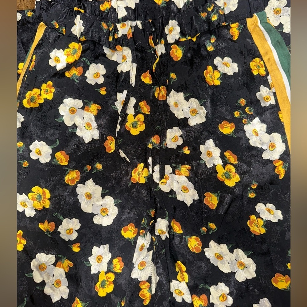 Urban Outfitters by free people Side Striped Satin flower wide leg Track Pants - Picture 9 of 10